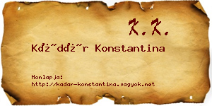Kádár Konstantina névjegykártya